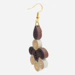 Orecchini Pendenti Artigianali Quilling Panna e Marroni Classic Dices Fatti a Mano